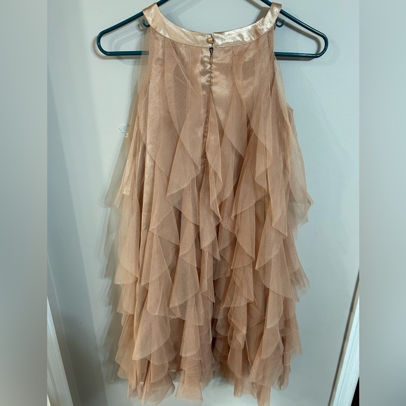 Kids dream girls size 14 tulle waterfall dress, Pearl details, blush rose gold - Picture 2 of 8